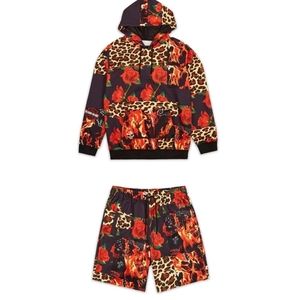 Fire Hoodie Shorts Set Size XL